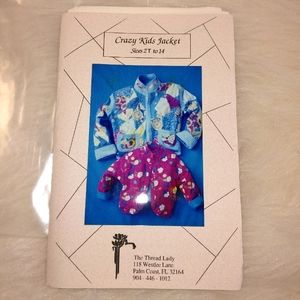 The Thread Lady Crazy Kids Jacket, Bomber Style Jacket size 2T to 14